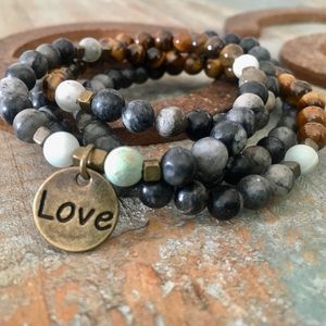 Grounded Courage Gemstone wrap bracelet or necklace